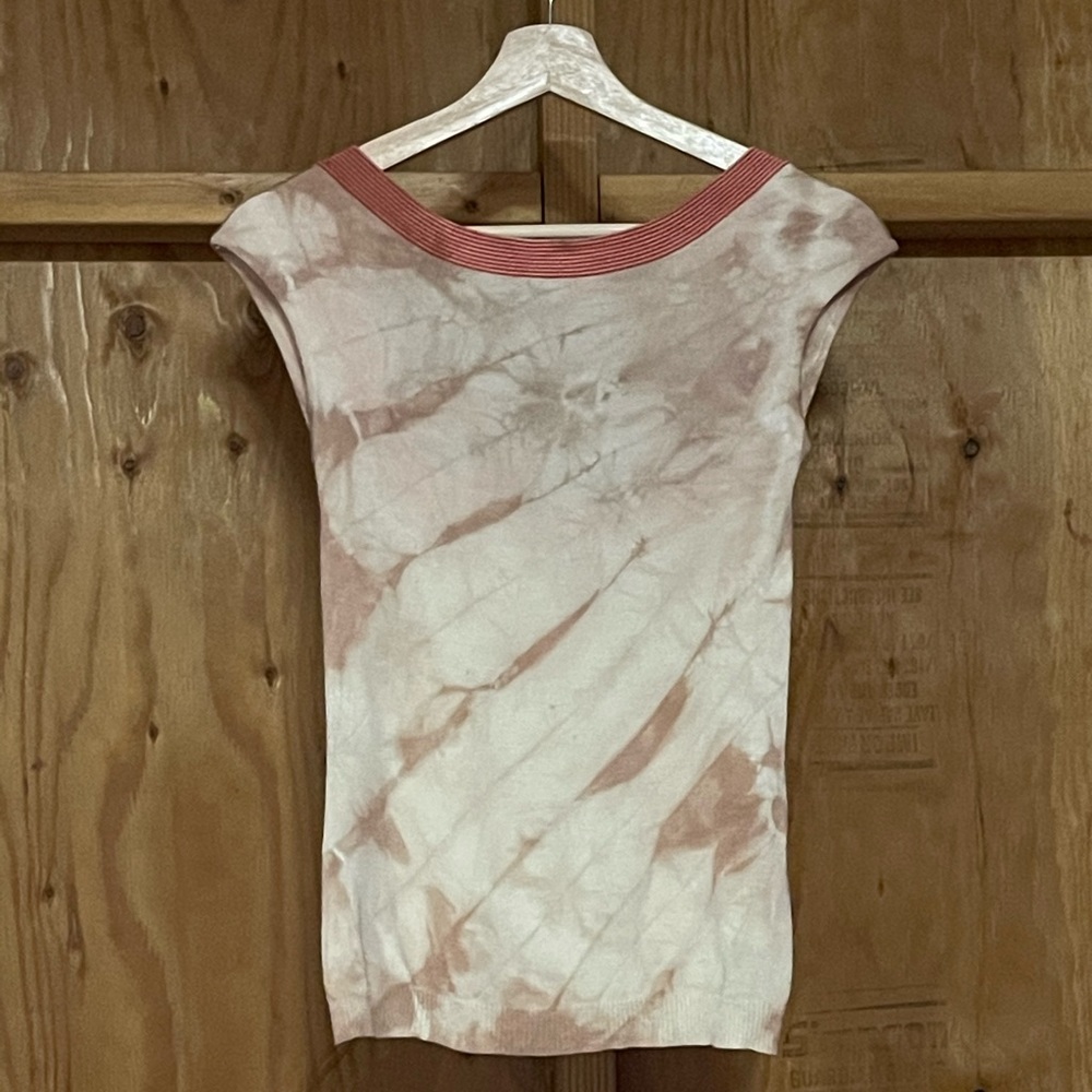 Max Mara natural tie dyed knit top S